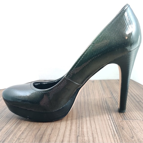 CALVIN KLEIN Black Heels Kendall Pumps Platform Women Sz 8.5 Classic Party Shoes - Picture 4 of 14